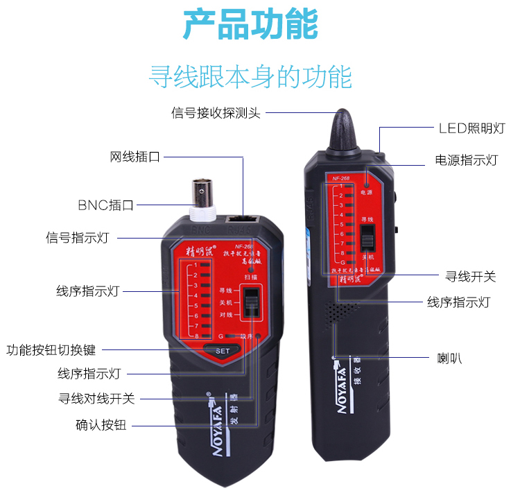 精明鼠 NF-268寻线仪 抗干扰无噪音寻线器测线器 查线仪...-京东