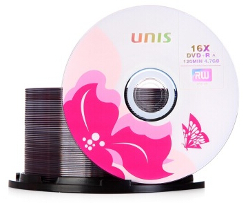 紫光（UNIS）DVD+R空白光盘/刻录盘 碟之恋系列 16速4.7G 桶装50片-京东