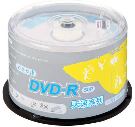 紫光（UNIS）DVD-R光盘/刻录盘 天语系列 16速4.7G 桶装50片-京东
