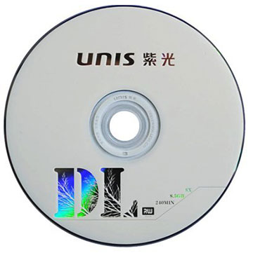 紫光（UNIS）DVD+R DL光盘/刻录盘 8速8.5G 单面双层 桶装10片 空白光盘-京东