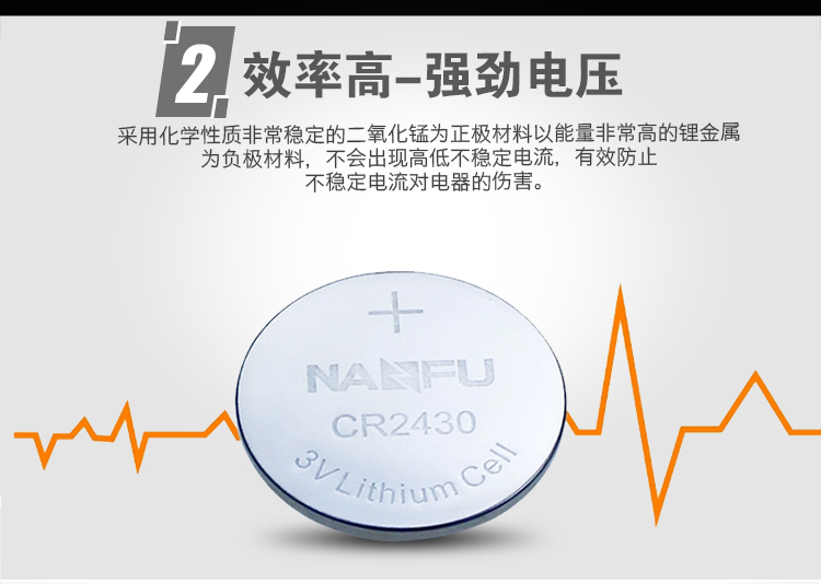 南孚(NANFU)CR2430纽扣电池3V锂电池5粒卡装/电...-京东