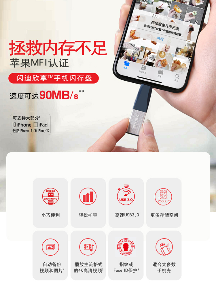 闪迪 （SanDisk） 64GB USB3.0 U盘 iX...-京东