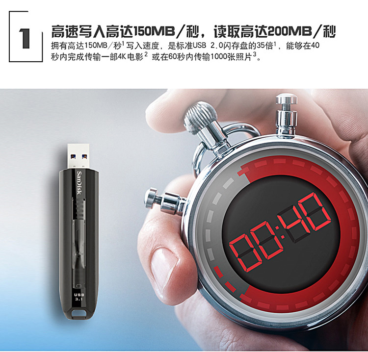 闪迪（SanDisk）64GB USB3.1 U盘 CZ80...-京东