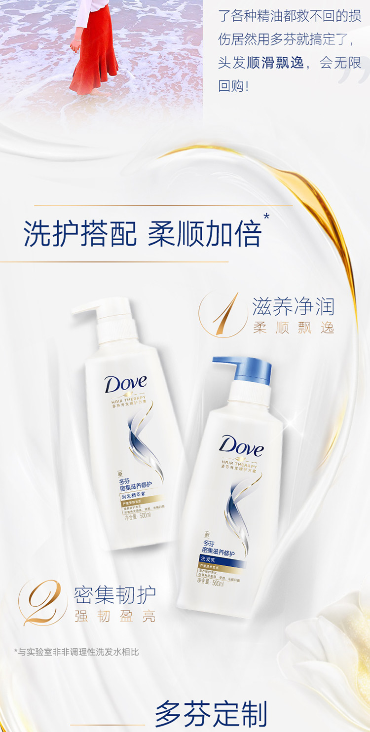 多芬(DOVE)护发素 密集滋养修护润发精华素500ml-京东