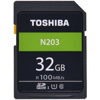 东芝 (TOSHIBA）32GB 读速100MB/S SDHC Class10 UHS-I U1 支持全高清拍摄 高速相机存储卡