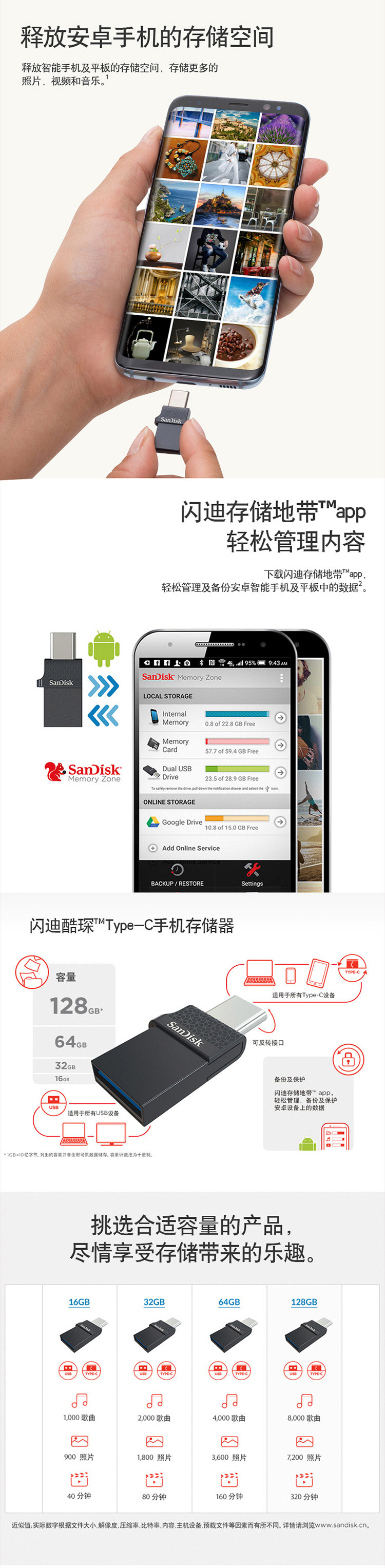 闪迪（SanDisk）64GB 酷琛Type-C 手机U盘-京东