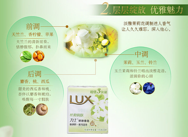 【京东超市】力士(LUX)娇肤香皂三块装 丝滑润肤115gx3(新老包装随机发放)-京东